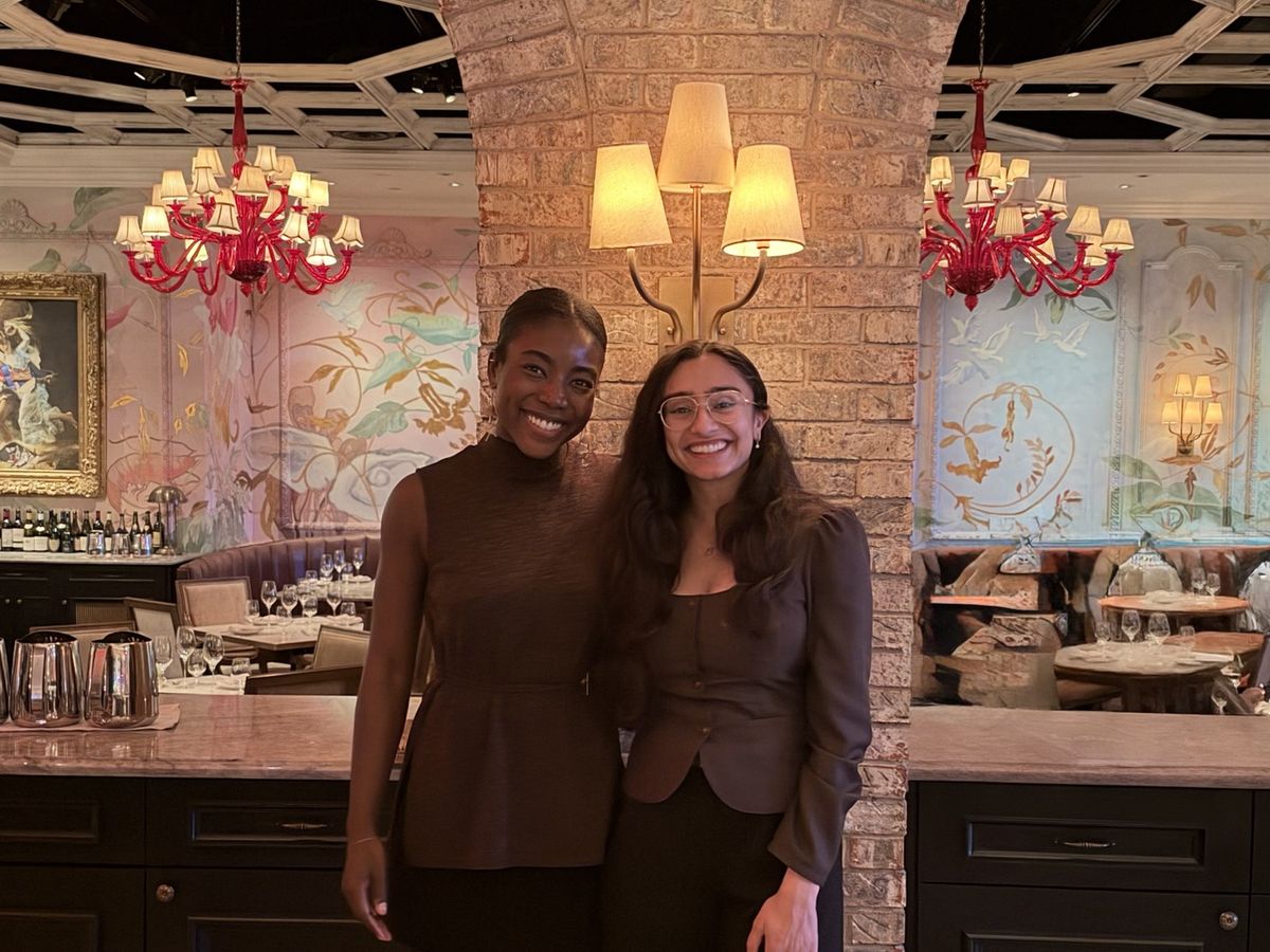 Alice and Mahek, co-founders of Women Dine AI