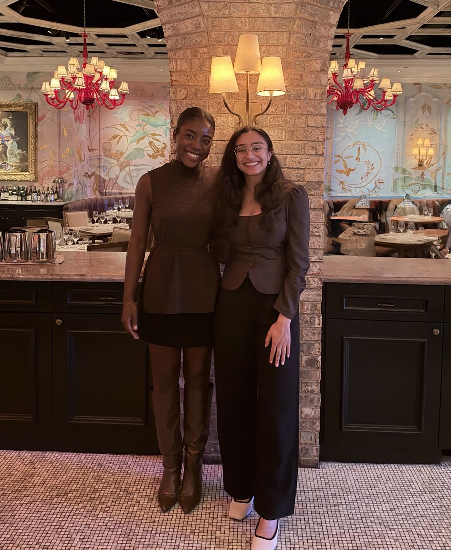 Alice and Mahek, co-founders of Women Dine AI